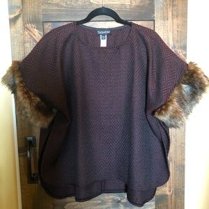 Woven tweed topper/poncho by Tashon